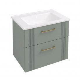 Eastbrook Cranham 60cm Wall Hung Vanity Unit Sage Green   77.0004