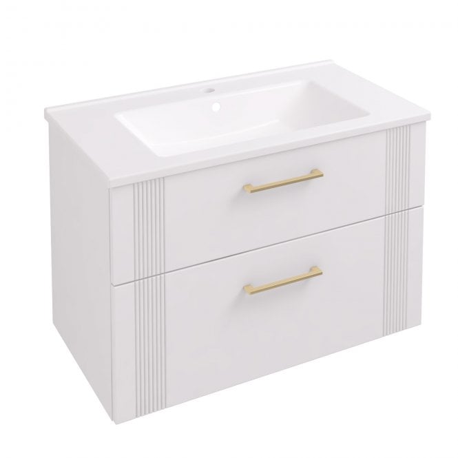 Eastbrook  Cranham 80cm Wall Hung Vanity Unit Matt White   77.0002