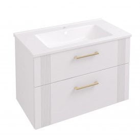 Eastbrook Cranham 80cm Wall Hung Vanity Unit Matt White   77.0002