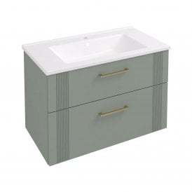 Eastbrook Cranham 80cm Wall Hung Vanity Unit Sage Green   77.0005