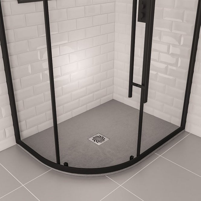 Eastbrook  Crossland 1200mm x 900mm Left Hand Offset Quadrant Slate Tray Grey   159.3065