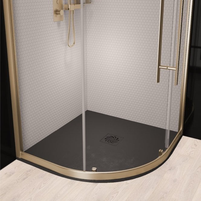 Eastbrook  Crossland 900mm Quadrant Slate Tray Black   159.3061