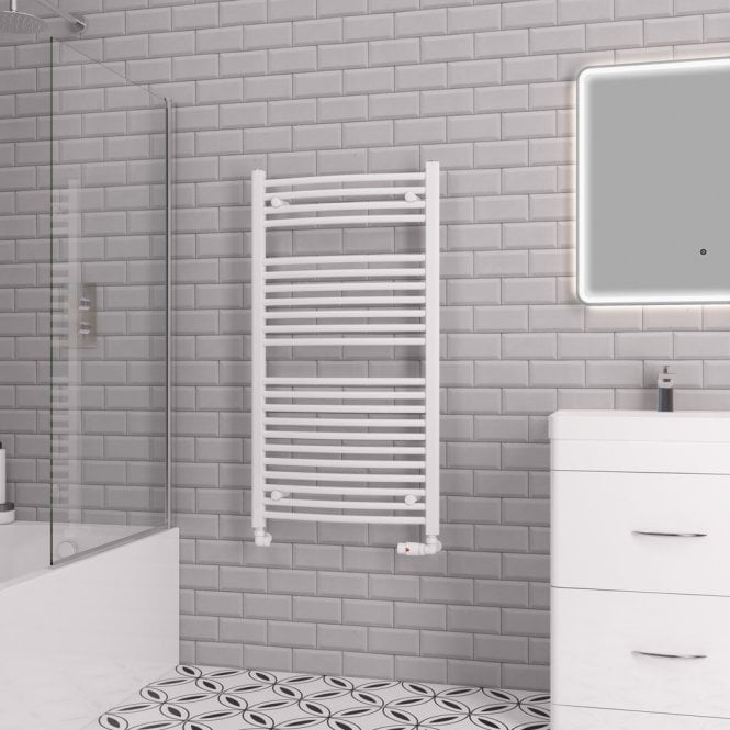 Eastbrook  Curved Biava Multirail 1118mm x 600mm White   41.0303