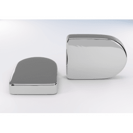 Eastbrook D Shaped Vent Cap (Pair) Chrome   101.0009