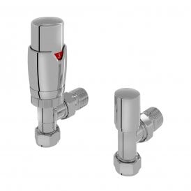 Eastbrook Darlington Angle Designer TRV With Lockshield 15mm Chrome   54.0002
