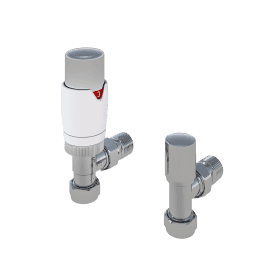 Eastbrook Darlington Angle Designer TRV With Lockshield 15mm Chrome/White   54.0006