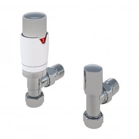Eastbrook Darlington Angle Designer TRV With Lockshield 15mm Chrome/White   54.0006