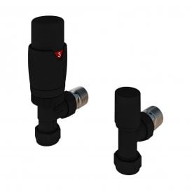 Eastbrook Darlington Bi-Directional Angle Designer TRV & Lockshield 15mm Matt Black   54.0018