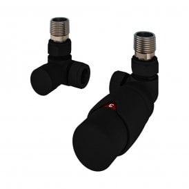 Eastbrook Darlington Bi-Directional Corner Designer TRV & Lockshield 15mm Matt Black   54.0024
