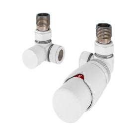 Eastbrook Darlington Bi-Directional Corner Designer TRV & Lockshield 15mm Matt White   54.0022
