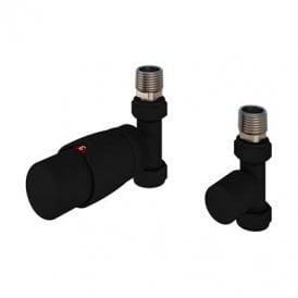 Eastbrook Darlington Bi-Directional Straight Designer TRV & Lockshield 15mm Matt Black   54.0021