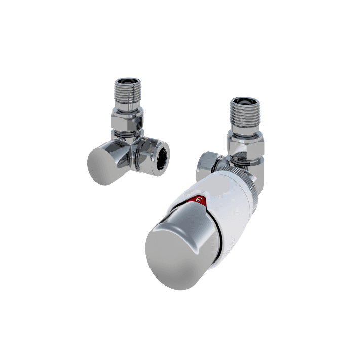 Eastbrook  Darlington Corner Designer TRV & Lockshield 15mm Chrome/White   54.0007