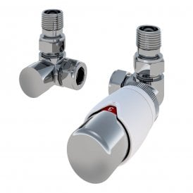 Eastbrook Darlington Corner Designer TRV & Lockshield 15mm Chrome/White   54.0007