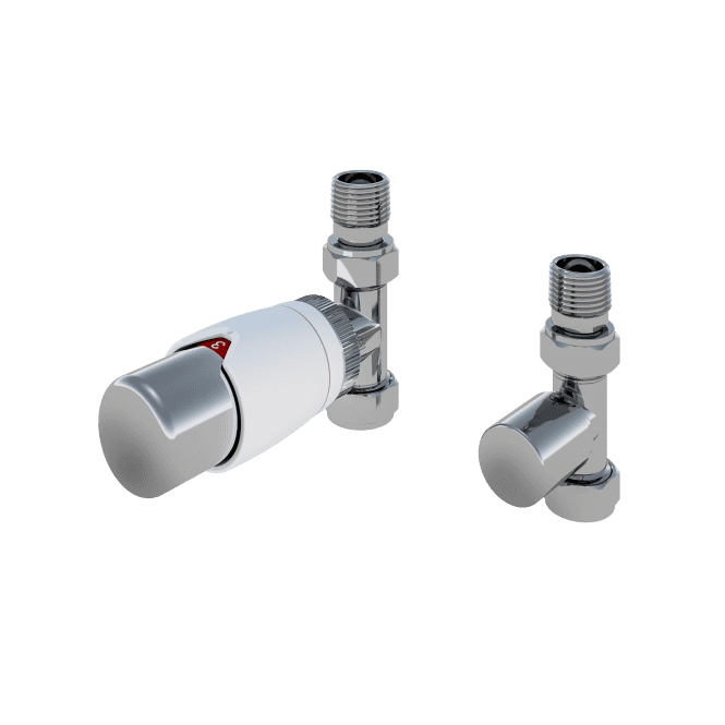 Eastbrook  Darlington Straight Designer TRV & Lockshield 15mm Chrome/White   54.0005