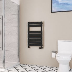 Eastbrook Deddington 800mm x 500mm Towel Rail Matt Black   89.1525