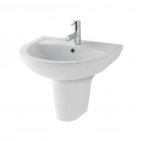 Eastbrook Dura Basin 450mm 1 Tap Hole Inc Fixings White   26.0005