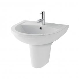 Eastbrook Dura Basin 450mm 1 Tap Hole Inc Fixings White   26.0005
