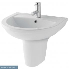 Eastbrook Dura Basin 450mm 2 Tap Hole Inc Fixings White   26.0026