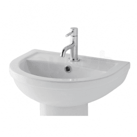 Eastbrook Dura Basin 500mm 1 Tap Hole Inc Fixings White   26.0003