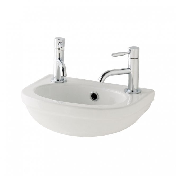 Eastbrook  Dura Cloakroom Basin 360mm 2 Tap Hole White   26.0011