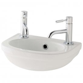 Eastbrook Dura Cloakroom Basin 360mm 2 Tap Hole White   26.0011