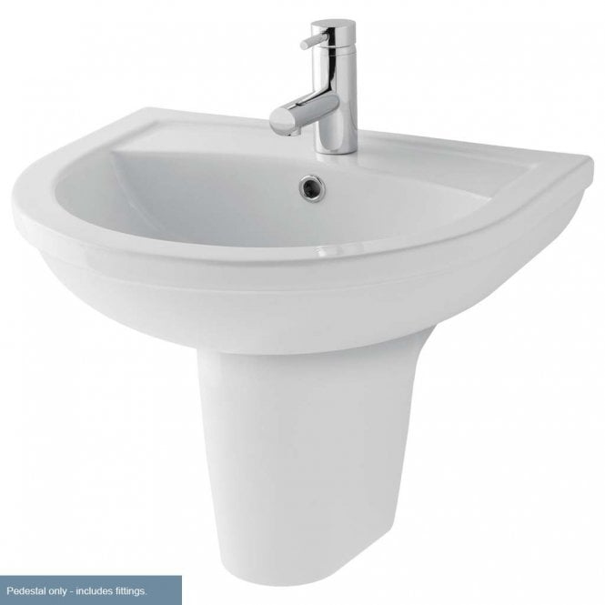 Eastbrook  Dura Semi Pedestal Inc Fixings White   26.0004