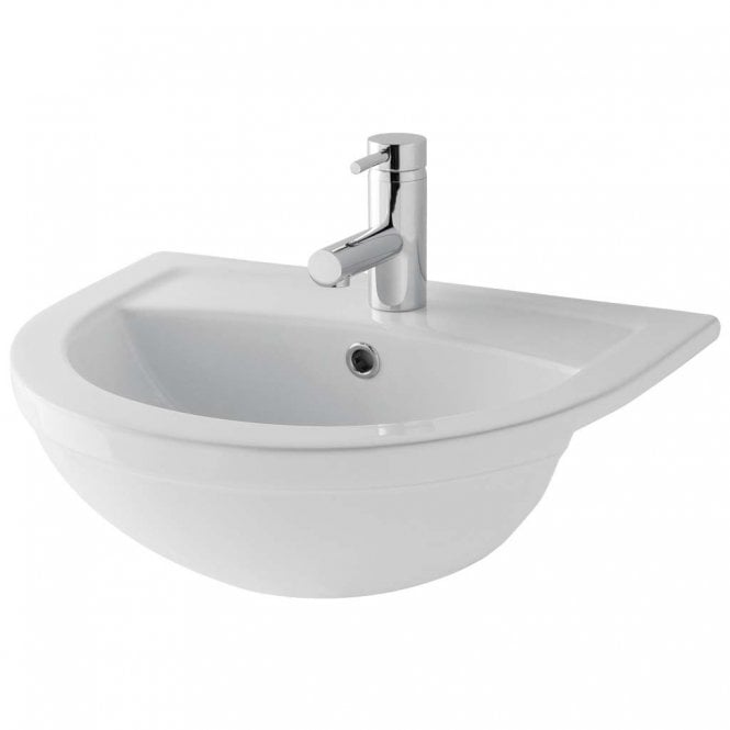 Eastbrook  Dura Semi Recessed Basin 1 Tap Hole White   26.0009