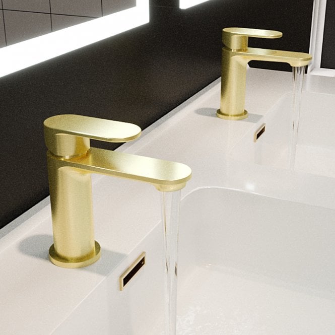 Eastbrook  Elsted Basin Tap With Waste Brushed Brass   93.1030