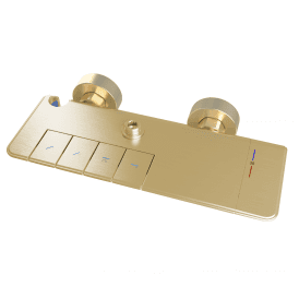 Eastbrook Exposed Thermostatic Shower Shelf Brushed Brass   71.0003