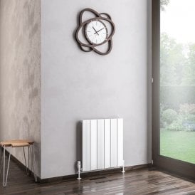 Eastbrook Fairford 600mm x 565mm Aluminium Radiator Matt White   89.0218
