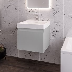 Eastbrook Gravina 50cm Single Drawer Wall Hung Unit High Gloss Grey   36.0058