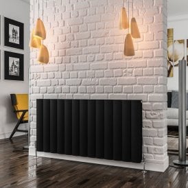 Eastbrook Guardia 600mm x 1230mm Aluminium Radiator Matt Black   86.0052