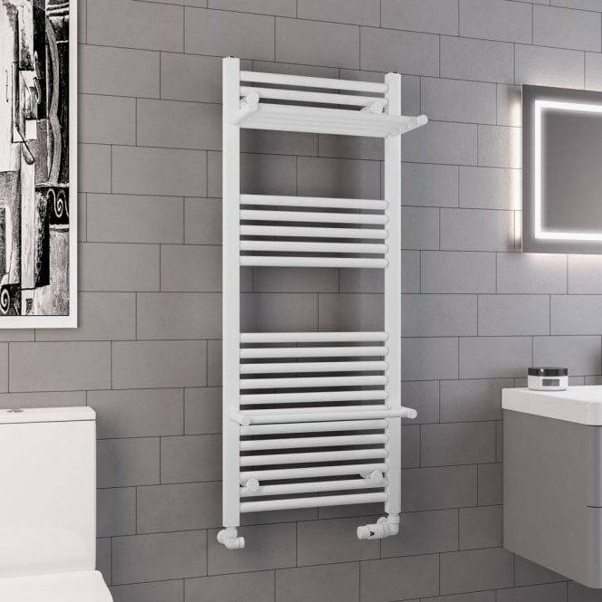 Eastbrook  Haddenham Designer Towel Rail 1200mm x 500mm Matt White   61.0068