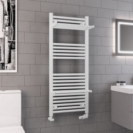 Eastbrook Haddenham Designer Towel Rail 1200mm x 500mm Matt White   61.0068
