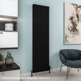 Eastbrook Hadleigh 1800mm x 485mm Aluminium Radiator Matt Black   86.0264