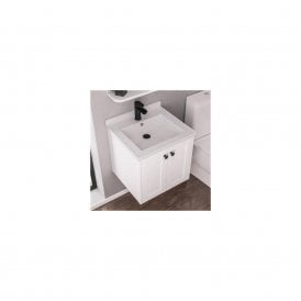 Eastbrook Hardwick 600mm Polymarble Square Basin White   36.2036