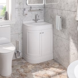 Eastbrook Hardwick 60cm Corner Basin Left Hand White   36.0011