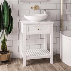Eastbrook Hardwick Floor Standing Washstand 600mm Matt White   36.2024