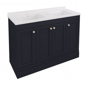 Eastbrook Hardwick Straight 1200mm Double Bowl Floor Standing Vanity Unit Anthracite   36.2052