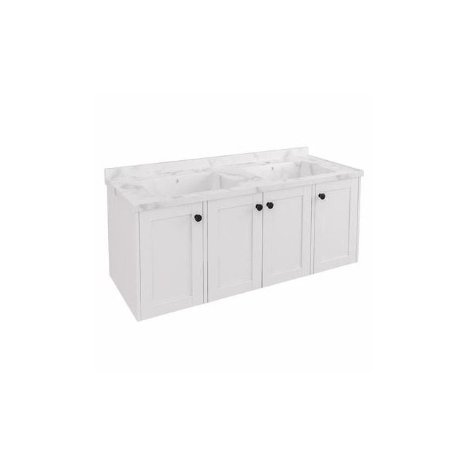 Eastbrook  Hardwick Straight 1200mm Double Bowl Wall Hung Vanity Unit Matt White   36.2064