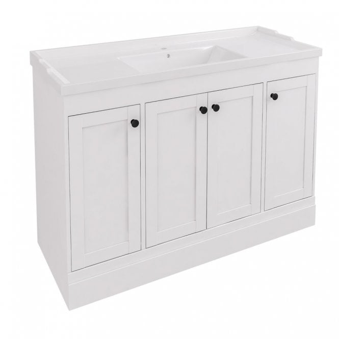 Eastbrook  Hardwick Straight 1200mm Single Bowl Floor Standing Vanity Unit Matt White   36.2045