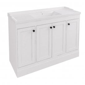 Eastbrook Hardwick Straight 1200mm Single Bowl Floor Standing Vanity Unit Matt White   36.2045