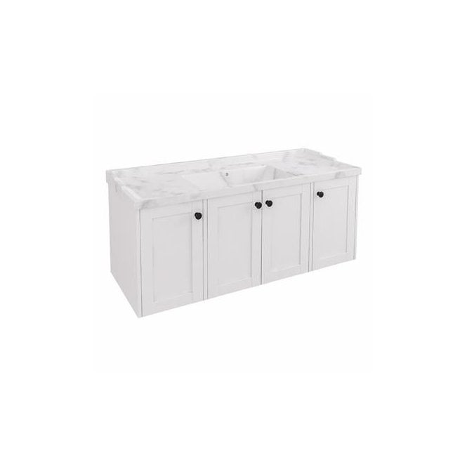 Eastbrook  Hardwick Straight 1200mm Single Bowl Wall Hung Vanity Unit Matt White   36.2062