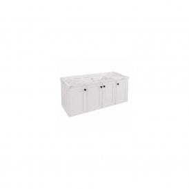 Eastbrook Hardwick Straight 1200mm Single Bowl Wall Hung Vanity Unit Matt White   36.2062
