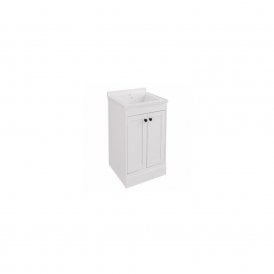 Eastbrook Hardwick Straight 500mm Floor Standing Unit Matt White   36.2029