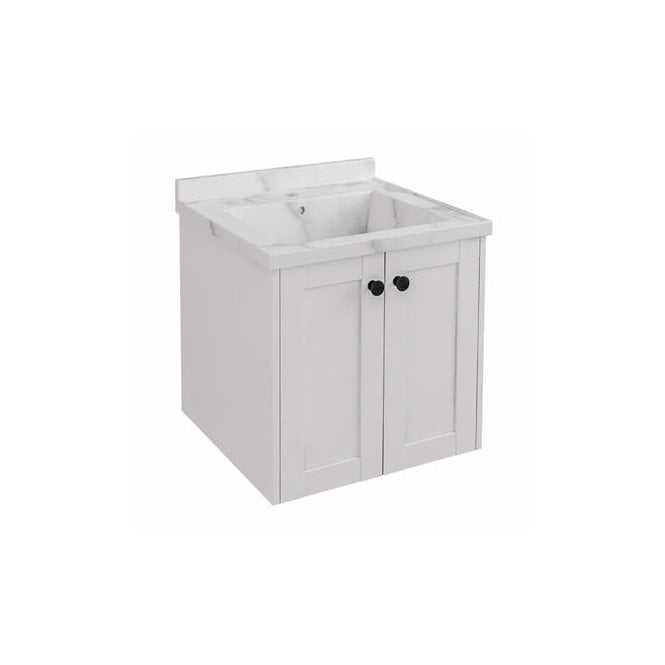 Eastbrook  Hardwick Straight 500mm Wall Hung Unit Matt White   36.2055