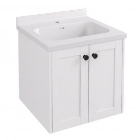Eastbrook Hardwick Straight 500mm Wall Hung Unit Matt White   36.2055