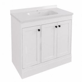 Eastbrook Hardwick Straight 900mm Floor Standing Unit Matt White   36.2039