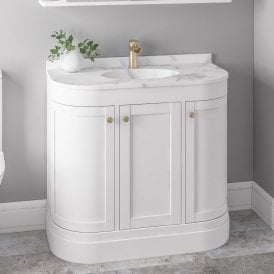 Eastbrook Hardwick Straight 900mm Single Bowl Floor Standing Vanity Unit Matt White   36.2066