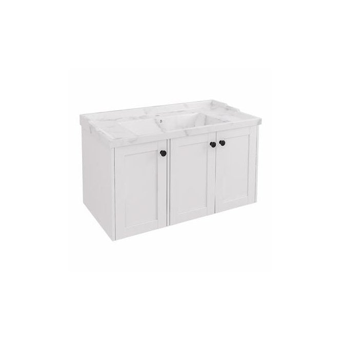 Eastbrook  Hardwick Straight 900mm Wall Hung Unit Matt White   36.2059